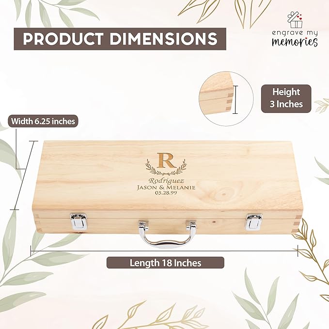 Personalized Wedding Gifts, 11 Pcs Stainless Steel Barbecue Grilling Accessories, Customized BBQ Wedding Gifts, Wedding Gifts For Couple & Newlyweds, Wedding Gift Ideas, Custom Wedding Gift, BBQ Tools