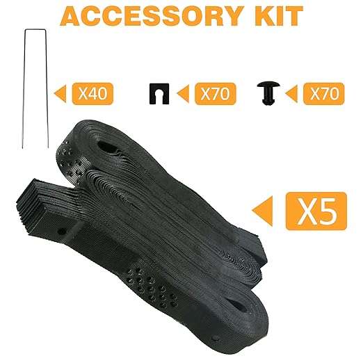 Sunnyglade 2" Thick Ground Grid 68 x 4 FT, Gravel Retainer 1880 LBS Per Sq ft, Geo Grid Driveway Stabilization for DIY Patio Walkway Driving RV Parking Slopes and Garden (Black, 4 x 68 FT)