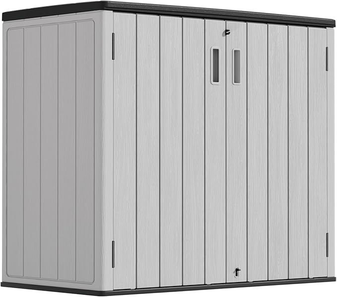 Outdoor Storage Cabinet for Patio & Garden Shed, 37Cu.ft Outdoor Storage Shed Waterproof,Horizontal Outdoor Cabinet for Garage, Pool Storage.
