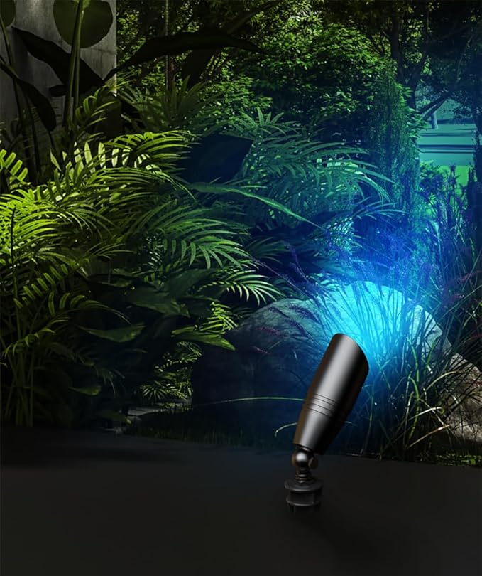 RGB Low Voltage Landscape Lights, 12V Color Changing Outdoor Spot Lights, Waterproof LED Garden Lighting for Yard/Pathway/Pool, Smart Landscape Spotlights