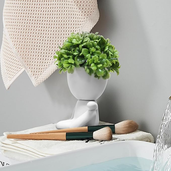 Zerzsy Small Artificial Succulents Potted Plants, Faux Succulents Desk Decoration, Fake Plants Wall Decor for Girls Gift, Home Office Bookshelf Decor - Set of 1