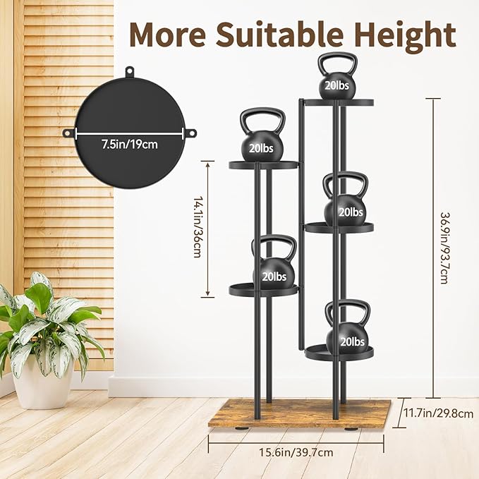 LASZOLA Black 5 Tier Plant Stand Indoor Heavy Duty Metal Planter Flower Holder Rack, Multi Modern Narrow Organizer, Floor Vertical Tower, Spiral Sturdy Decorate for House Bathroom Office Living Room