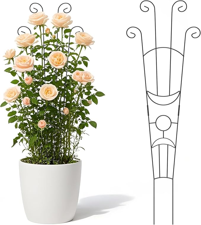 2 Pack 32.6'' Taller Plant Trellis for Climbing Plants Indoors & Outdoor, Garden Metal Trellis Plant Support for Potted Plants, Houseplants, Flowers Vine, Ivy, Pothos, Monstera