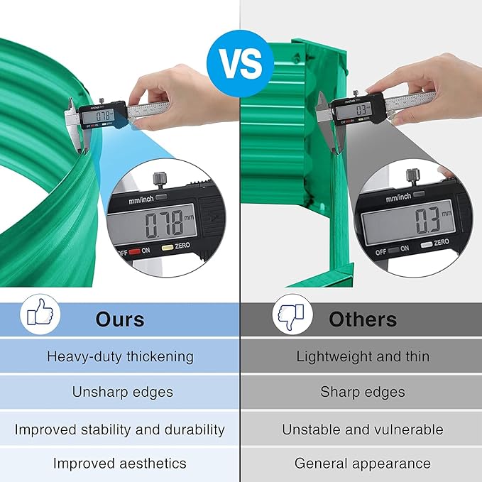 Land Guard Green Raised Bed, 6×3 ft Elevated Planter Box, Raised Beds for Gardening Vegetables（Green）…