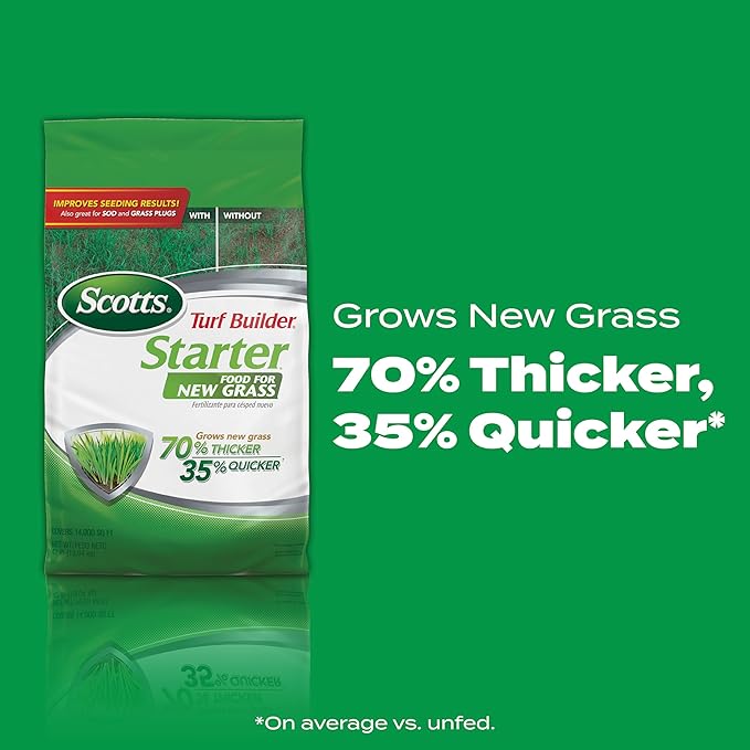 Scotts Turf Builder Starter Fertilizer for New Grass, Use When Planting Seed, 14,000 sq. ft., 42 lbs.