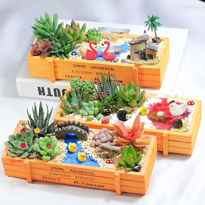 Dracarys Selected 50 Pieces Fairy Garden Accessories, Animals, Miniature Figurines, Micro Landscape Ornaments Kit, DIY, Environmental Resin