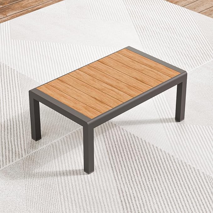 ZANDOR Aluminum Outdoor Patio Furniture - 2 Pcs Armchairs and Coffee Table, All-Weather Metal Modern Outside Furniture with Washable Thick Cushion for Garden/Backyard/Porch, Grey