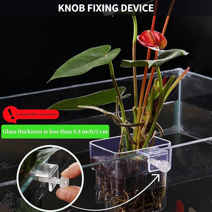 2 PCS Aquarium Plant Holder Top Hanging Fish Tank Plant Pot Aquarium Planter Cups for Water Feature Decoration