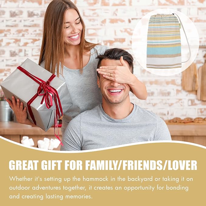 INNO STAGE 2 Persons Hammock - Brazilian Double, Portable Camping Bed for Patio, Backyard, Porch, Outdoor & Indoor Use - Soft Cotton with Carrying Bag