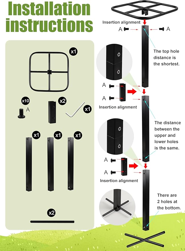 2-Pack Metal Dragon Fruit Trellis - Durable Vertical Garden Support for Climbing Plants, Easy to Assemble, 12x12x50 Inches for Dragon Fruit Enthusiasts