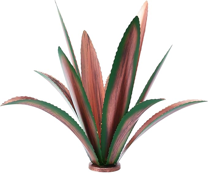 Metal Agave Plant Home Decor, Enlarge Thickened Metal Agave Garden Art for Outdoor Decor, Patio Lawn, Garden Sculpture Statue Green