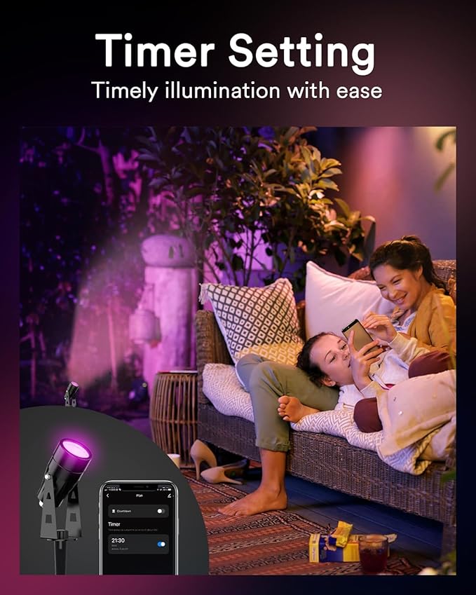 Lumary Smart Landscape Lights 56Ft, 6 Pack RGBAIWW Low Voltage Landscape Lighting, IP65 Waterproof Spotlight Color Changing Garden & Yard Lights, App/Voice/Remote Control, Compatible with Alexa