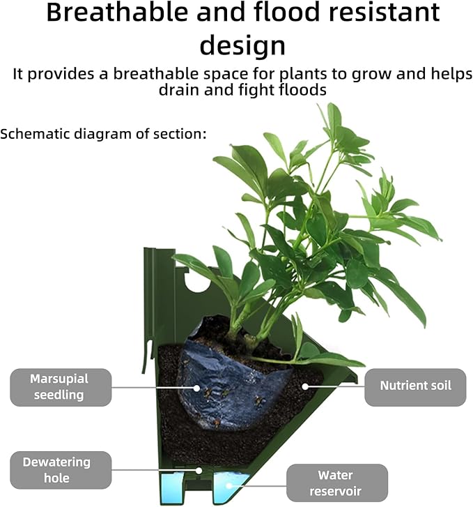 Self Watering Wall Planter with 18 Pots, Vertical Garden Planter for Indoor Plants, Wall Mounted planters Hanging Flower Herbs Vegetables for Garden (Green)