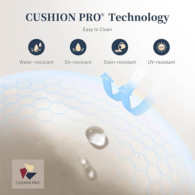 6 PCS Metal Outdoor Patio Furniture Set, Patio Conversation Set 1 3-Seater Couch, 2 Fixed Sofa, 2 Rocking Sofa with 5.75" Thick Cushion and Coffee Table White Backyard Furniture, Beige