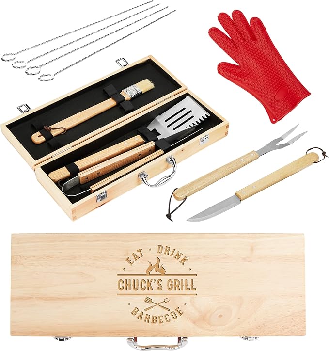 BBQ Grill Accessories Set, 11 Pcs Grill Accessories Grilling Gifts for Men, Stainless Steel Grill Tools For Camping/Backyard Barbecue, Gift Ideas BBQ Accessories Gifts for Dad, BBQ Set for Men, Father