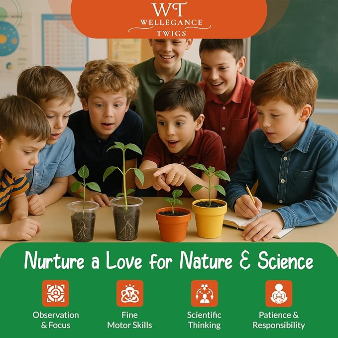 STEM Plant Growing Kit for Kids Ages 8–12 | 19 Hands-On Science Experiments | Learn Transpiration, Hydroponics & More | Grow with Seeds from Your Kitchen | Perfect for School & Home Projects