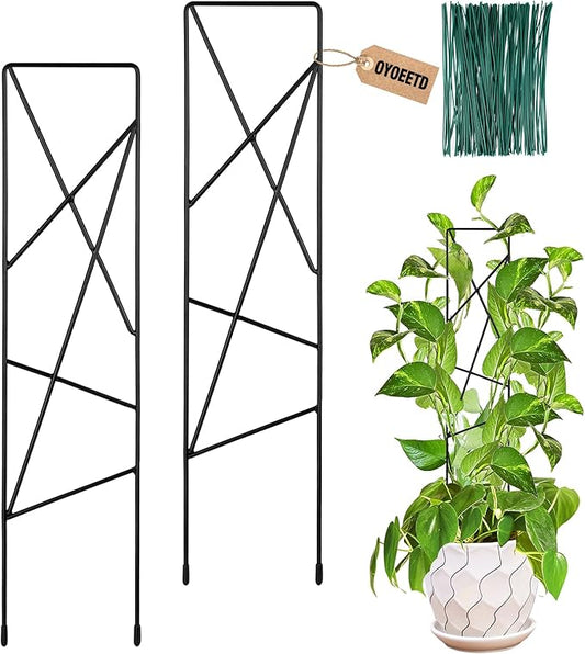 17.5 Inch Indoor Plant Trellis for Climbing Plants,Metal Trellis,Small Garden Trellis for Potted Plants,Plant Stakes for Indoor Plants Accessories Hoya,Flower,Plant Support (Star-Metal)
