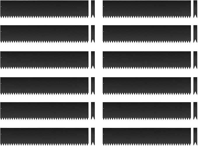 12Pack Landscape Edging Kit, 40" L x 8" H (40ft Total) Galvanized Steel Landscape Lawn Edging Powder for Lawn Yard, Coated Bendable Metal Strips, No-Dig Hammer-in Edging Border w/13Clips