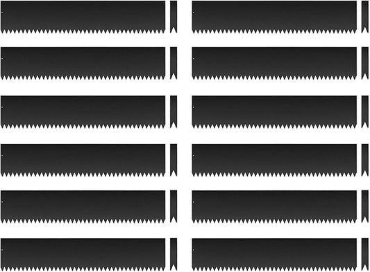 12Pack Landscape Edging Kit, 40" L x 8" H (40ft Total) Galvanized Steel Landscape Lawn Edging Powder for Lawn Yard, Coated Bendable Metal Strips, No-Dig Hammer-in Edging Border w/13Clips