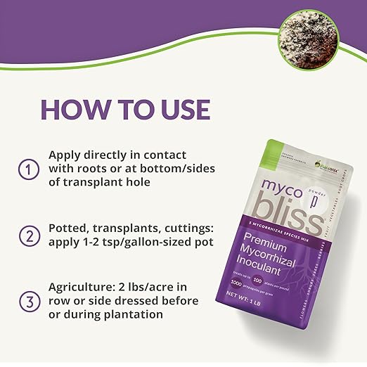 Myco Bliss Powder (20lbs) - Mycorrhizal Fungi for Soil - 5 Strain Mycorrhizal Inoculant with 1000 Propagules Per Gram - Highly Concentrated Mycorrhizae for Plants, Potting Soil, & Garden Soil