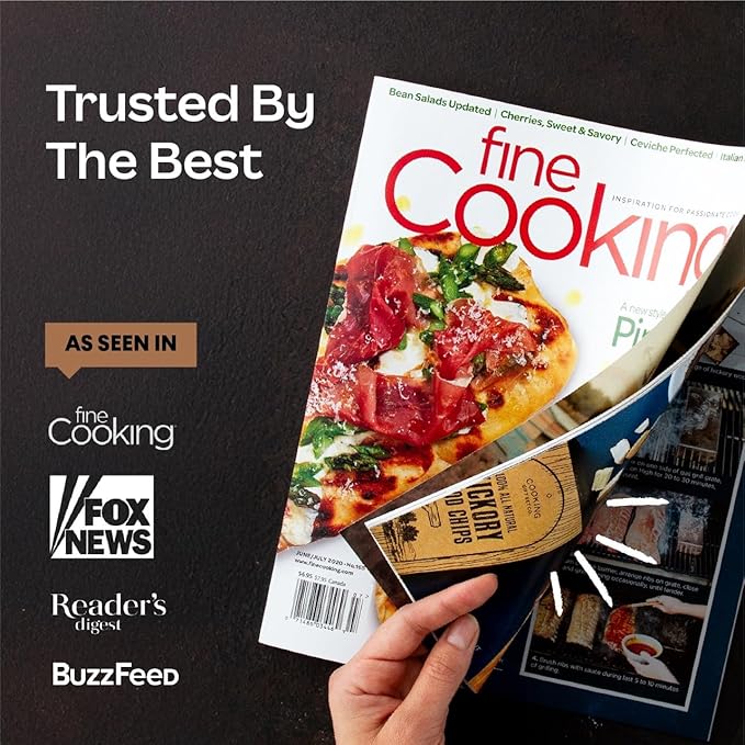 BBQ Smoker Box Kit – Stainless Steel Smoker with Hinged Lid, Apple Wood Chips, Hickory Salt – Grilling Accessories and Grilling Gifts for Men – Great Birthday Gifts for Men Who Love to BBQ