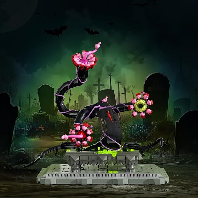 Botanicals Piranha Plant Bonsai Building Set, Horrors Flower Cannibal with Evil Eyes Toothy Petal, Collectible Evil Eye Decor, Halloween Birthday Gifts for Adult, Kids 6+(660 PCS)