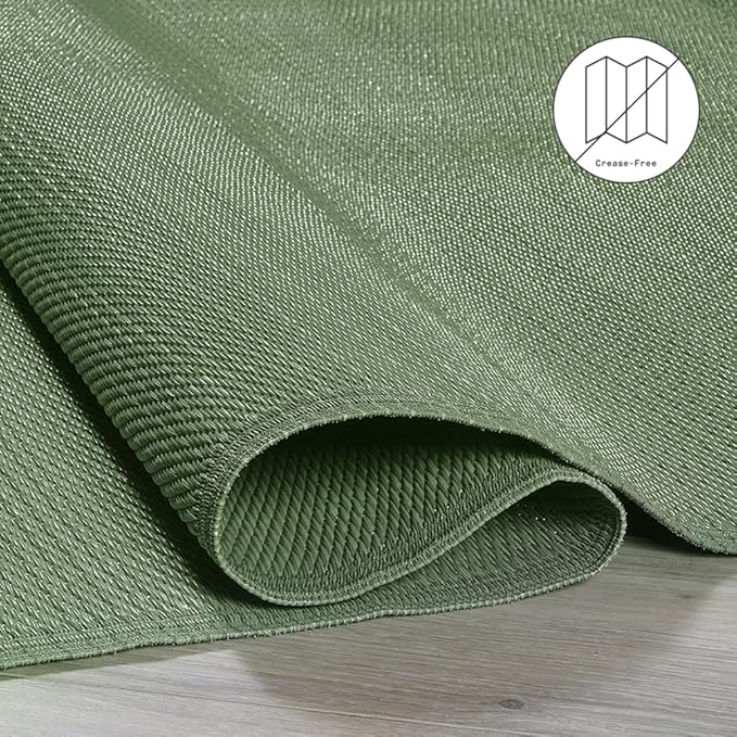 Fab Habitat Ombre Outdoor Rug - Waterproof, Fade Resistant, Crease-Free - Premium Recycled Plastic - Striped - Patio, Porch, Deck, Balcony - Big Sur - Green - 4 x 6 ft