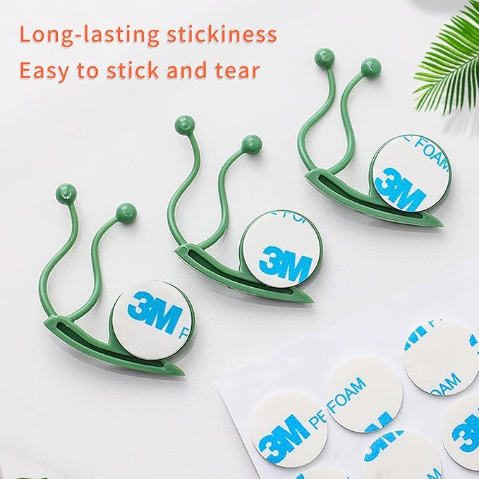 Snails Plant Wall Clips, Plant Climbing Wall Clips, Wall Clips for Plant Vines, Railscapes Plant Holder for Stairs (30, Green)