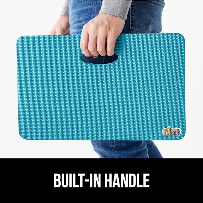 GORILLA GRIP Extra Thick Patent Pending Garden Kneeling Pad, 17.5 x 11 Inch Supportive Soft Foam Knee Cushioning Gardening, Water Resistant, Bathing Baby, Working Supplies Lightweight 2 Pack Turquoise