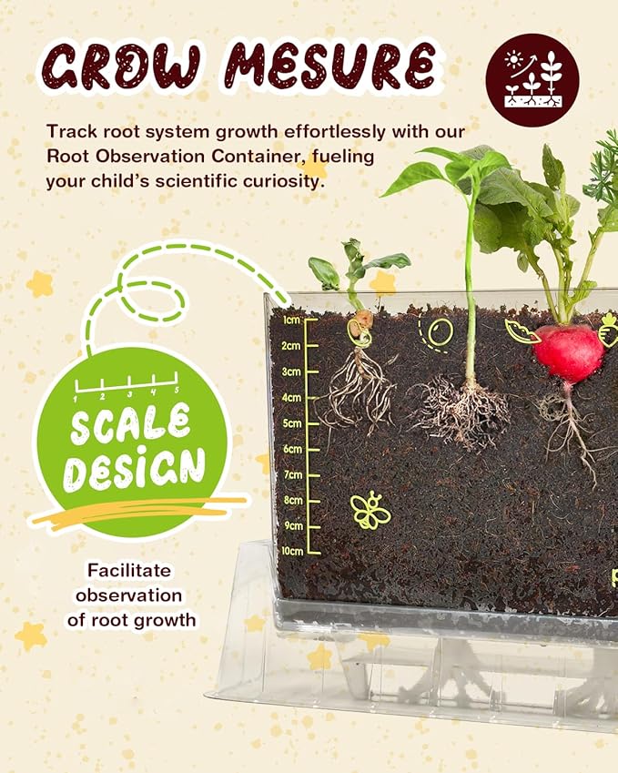Root Viewer Kit for Kids with 6 Seed Varieties - STEM Science Kits for Kids Age 5-7, 8-12 | Perfect Christmas, Easter, Birthday Gift & School Gardening Project | Learning Educational Gardening Toys