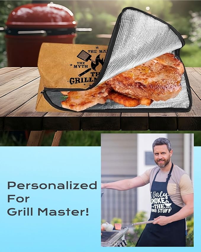 Grilling Smoker Apron & BBQ Blanket Accessories Gifts for Husband, Funny Christmas & Birthday Barbecue Accessories Tools Gifts for Men Who Have Everything