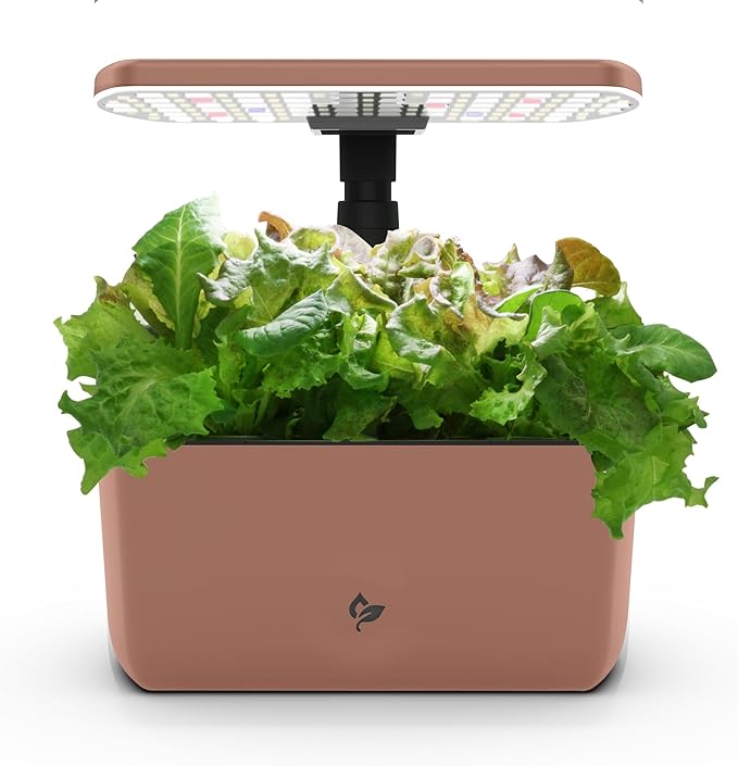 AeroGarden Harvest Lite, Indoor Garden Hydroponic System with LED Grow Light, Holds up to 6 AeroGarden Pods, Mocha