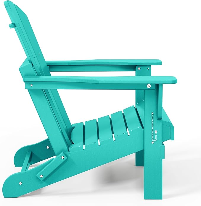 Westin Outdoors Laguna WO Home Furniture Adirondack Chair 4 PC Set Classic Outdoor Patio Folding Chair for Bon Fire Pit Lawn Backyard Beach Plastic Weather-Resistant (Turquoise)
