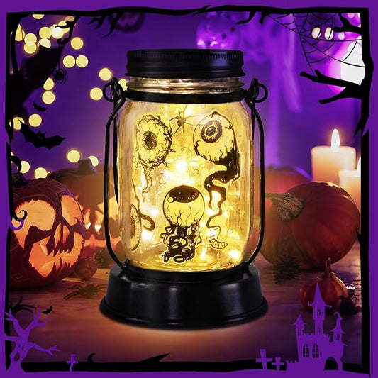 Halloween Decorations Halloween Decor Eyeballs Solar Lanterns Eyeball Decorations Outdoor Lights Solar Garden for Yard, Patio,Backyard,Porch Torches Light