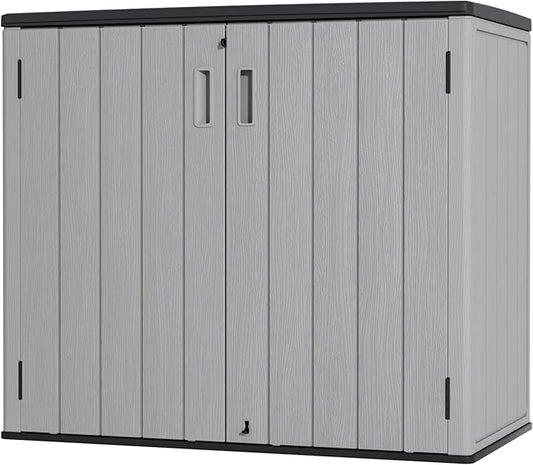Large Outdoor Storage Box,Resin Sheds&Outdoor Storage Waterproof/Lockable,Outdoor Storage Cabinets for Balcony,Garage,Backyard (37Cu.ft-Pale Grey)