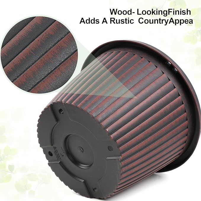 Large-Planter-Indoor-Outdoor Plant Pots, 16 inch 4 Pack Plastic Flower Pots with Saucer and Drainage Holes, Modern Garden Planters for Planting Medium Large Plants， Decorative Resin Garden Pots