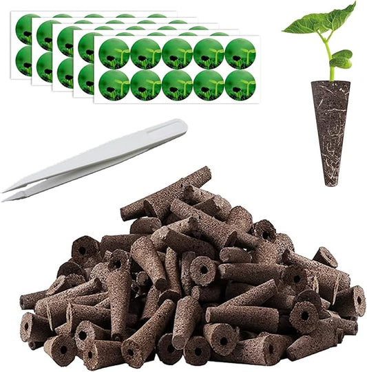 100pcs Seed Pod Kit for Aerogarden, Grow Anything Kit with 50pcs Grow Sponges, 50pcs Pods Labels, Hydroponics Pods Replacement Compatible with Hydroponics Growing System from All Brands