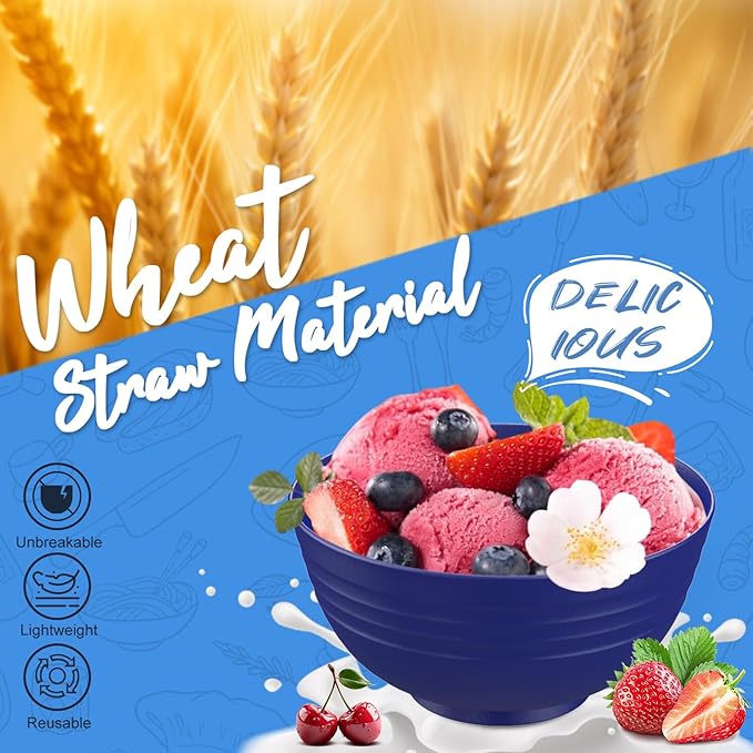 Dinnerware Set 40 PCS Wheat Straw Dishes Set - Service for 8 Unbreakable Plastic Dish Set Microwave Safe Plates and Bowls Sets Lightweight Cups Sets Outdoor Dishes - Island Colors