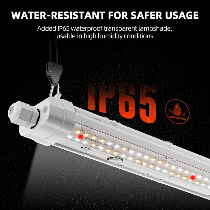 Spider Farmer Glow80 LED Grow Lights, 3.6ft Sunlike Full Spectrum Waterproof Plant Growing Lamp Linkable for Indoor Plant Shelves Seedling Veg Flower Hydroponic Greenhouse