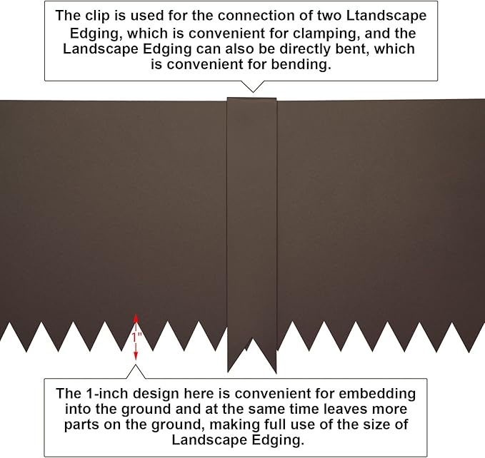 4 Inch Metal Landscape Edging, 6 Pack Heavy Duty Galvanized Steel Garden Edging, Hammer-in Metal Edging for Landscaping for Lawn, Pathway, Yard