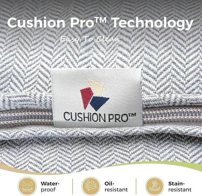 4 Piece Patio Furniture Set, 2 x Fixed Chair, 1 x 3-Seat Sofa with Marbling Coffee Table, 5 Seats Outdoor Conversation Set for Lawn Garden Backyard, Light Gray