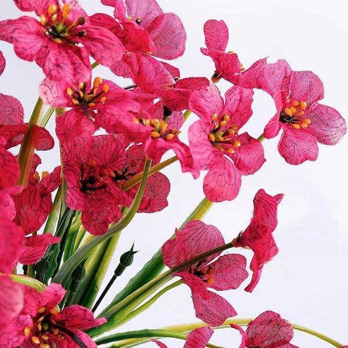 16pcs Outdoor Artificial Flowers UV Resistant Fake Flowers Bulk Artificial Flowers for Decoration Faux Silk Flowers for Garden Porch Window Box Hanging Planter Decorating