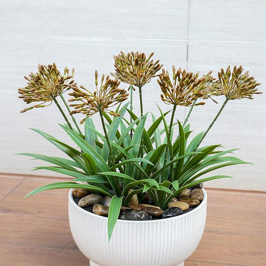 Faux Plants Outdoor 8 Bundles Artificial Flowers Stems 18.9 in Large Fake Greenery Realistic for Home Garden Planters Front Door Decor Outside