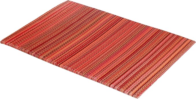Fab Habitat Striped Non Slip Doormat - Durable, Thin - Recycled Plastic - Entryway, Front Door, Porch, Patio - Cancun Sunset (24" x 36" Non-Slip)
