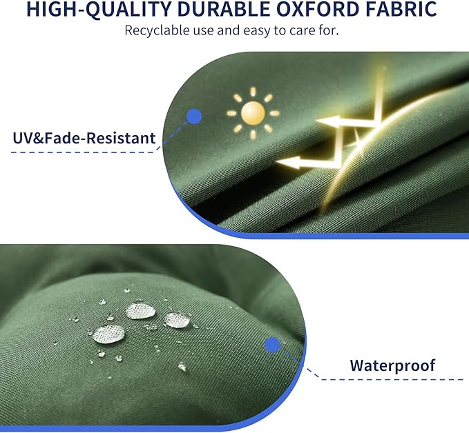 Outdoor Bench Cushion, 48x18x5 Inch, Waterproof Bench Cushion for Outdoor/Indoor Furniture, Tufted Patio Bench Seat Cushion, Fade Resistant Outdoor Cushions for Porch Swing Couch, Dark Green