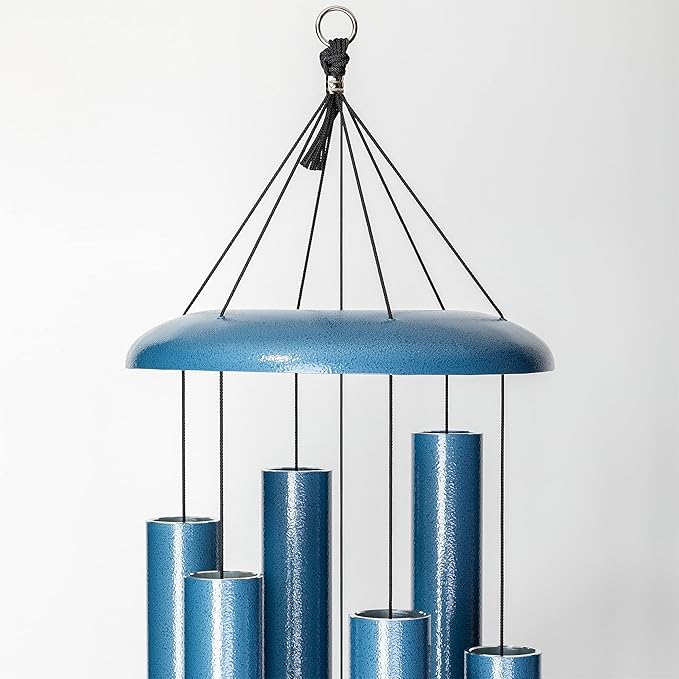 Corinthian Bells by Wind River - 65 inch Sky Blue Wind Chime for Patio, Backyard, Garden, and Outdoor décor (Aluminum Chime) Made in The USA