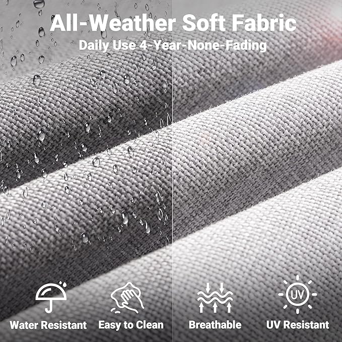 ovios 2 Pieces Patio Furniture Set, Outdoor Wicker Chairs of 2, All Weather High Back Rattan Chairs 2-Seater with Comfy Cushions for Porch Deck, Grey