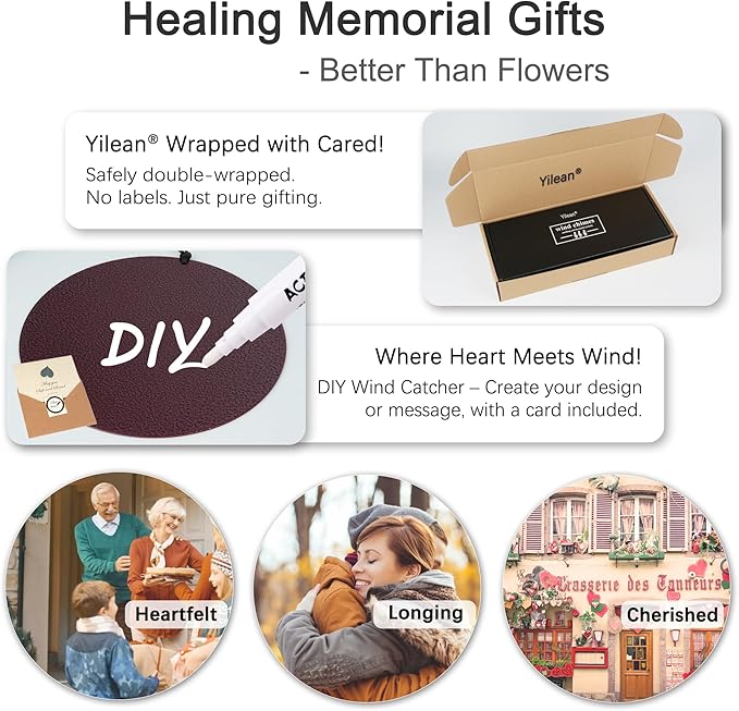 Memorial Wind Chimes for Outside Deep Tone 32" Windchimes Outdoors Decor Sympathy Wind Chimes for Loss of Loved One with Wind Catcher for Garden Patio Balcony and Home Best Gift