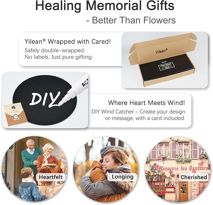 Memorial Wind Chimes for Outside Deep Tone 32" Windchimes Outdoors Decor Sympathy Wind Chimes for Loss of Loved One with Wind Catcher for Garden Patio Balcony and Home Best Gift