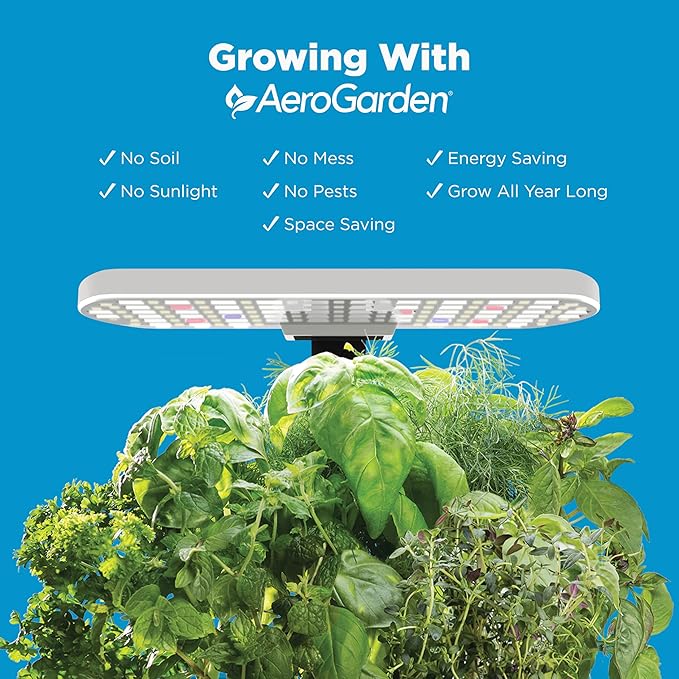 AeroGarden Harvest Lite, Indoor Garden Hydroponic System with LED Grow Light, Holds up to 6 AeroGarden Pods, Cream